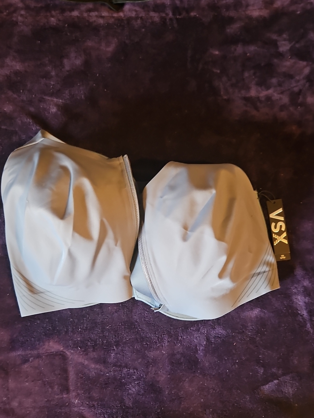 VSX Light Olive Green Front-Zip High Impact Sports Bra
